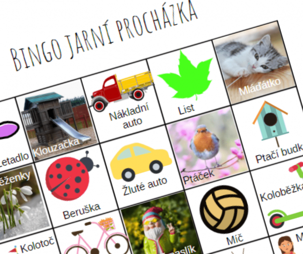 Ukázka hry bingo jarní procházka