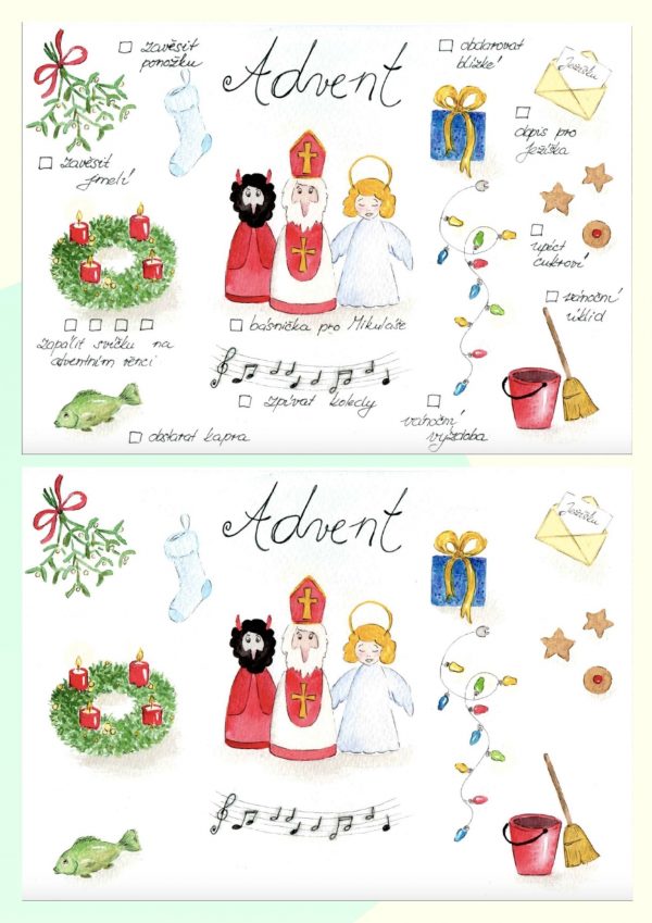 aktivity a obrázky na téma advent, adventní úkoly, adventní aktivity