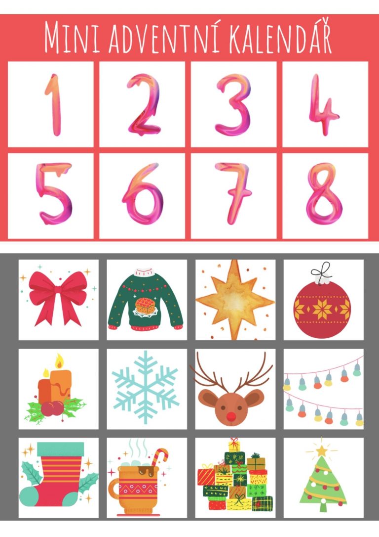 mini, adventní, kalendář, pro děti, Vánoce, vánoční, ozdoby, advent