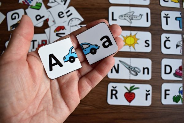 abeceda, a, b, c, d, skládanky, obrázky, složit, skládat, obrázek, barvy