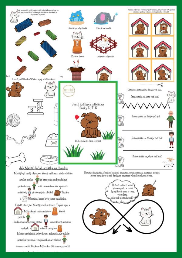jarní, jaro, hrátky, hra, hry, hrát si, s, mláďátky, mláďátko, hlásky, Ď, Ť, Ň , pdf