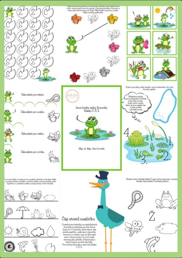 jarní, hrátky, hra, hry, hrát si, žabky, Rosničky, Rosnička, hlásky, hlásky, Č, Š, Ž, pdf
