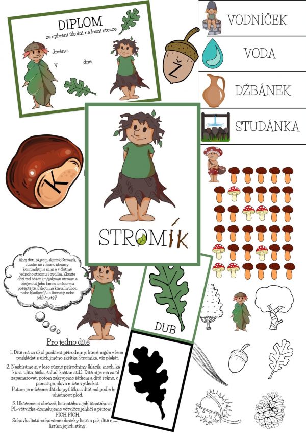 Lesní, bojovka, Skřítek, Dubánek, na, cestě, za, kouzelnou, hůlkou