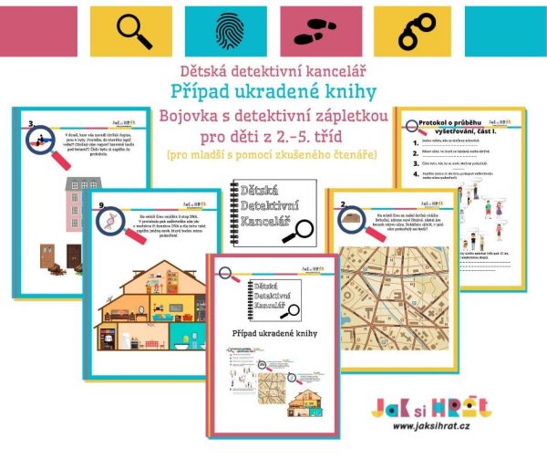 Dětská, detektivní, kancelář, Případ, ukradené, knihy, detektivní hra