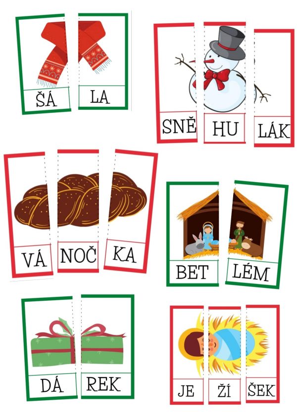 Vánoční, slabikování