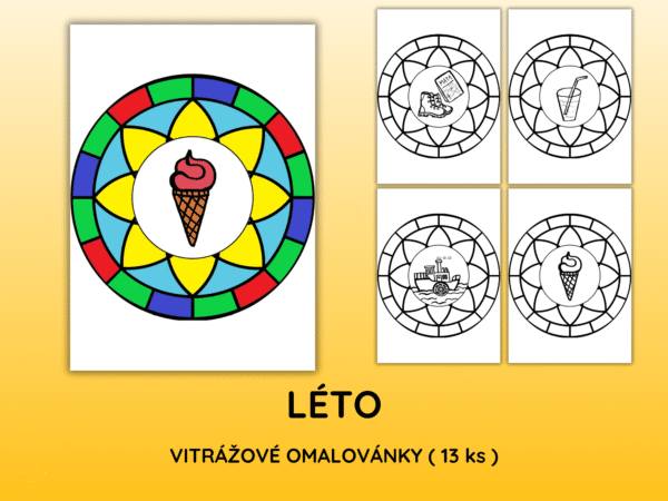 vitrážové omalovánky - léto