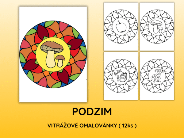 vitrážové omalovánky - podzim