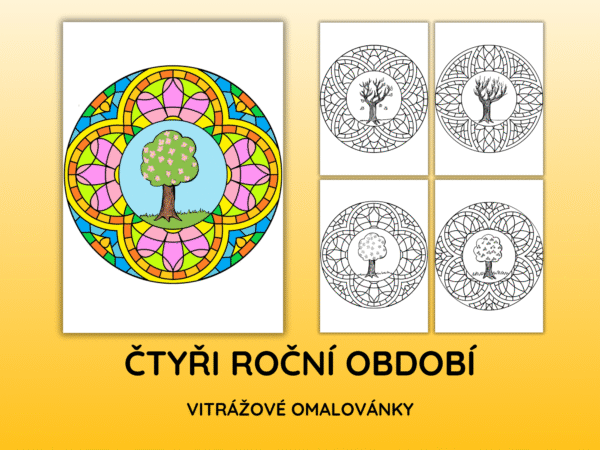 Vitrážové omalovánky - Roční období