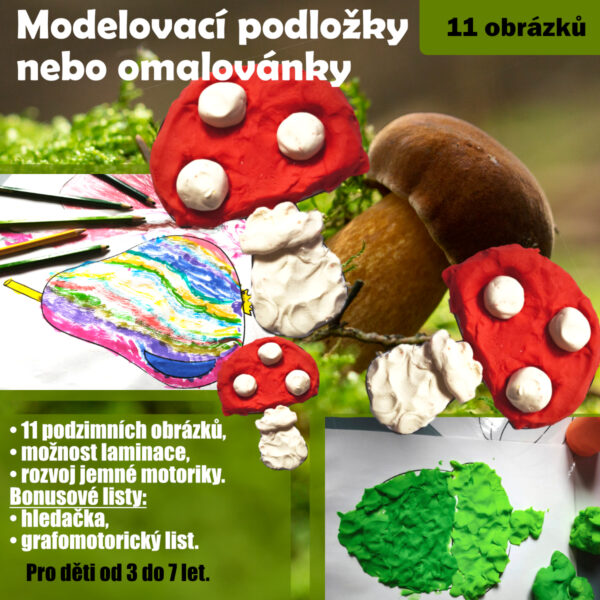 modelovací podložky, modelína, omalovánky Podzim